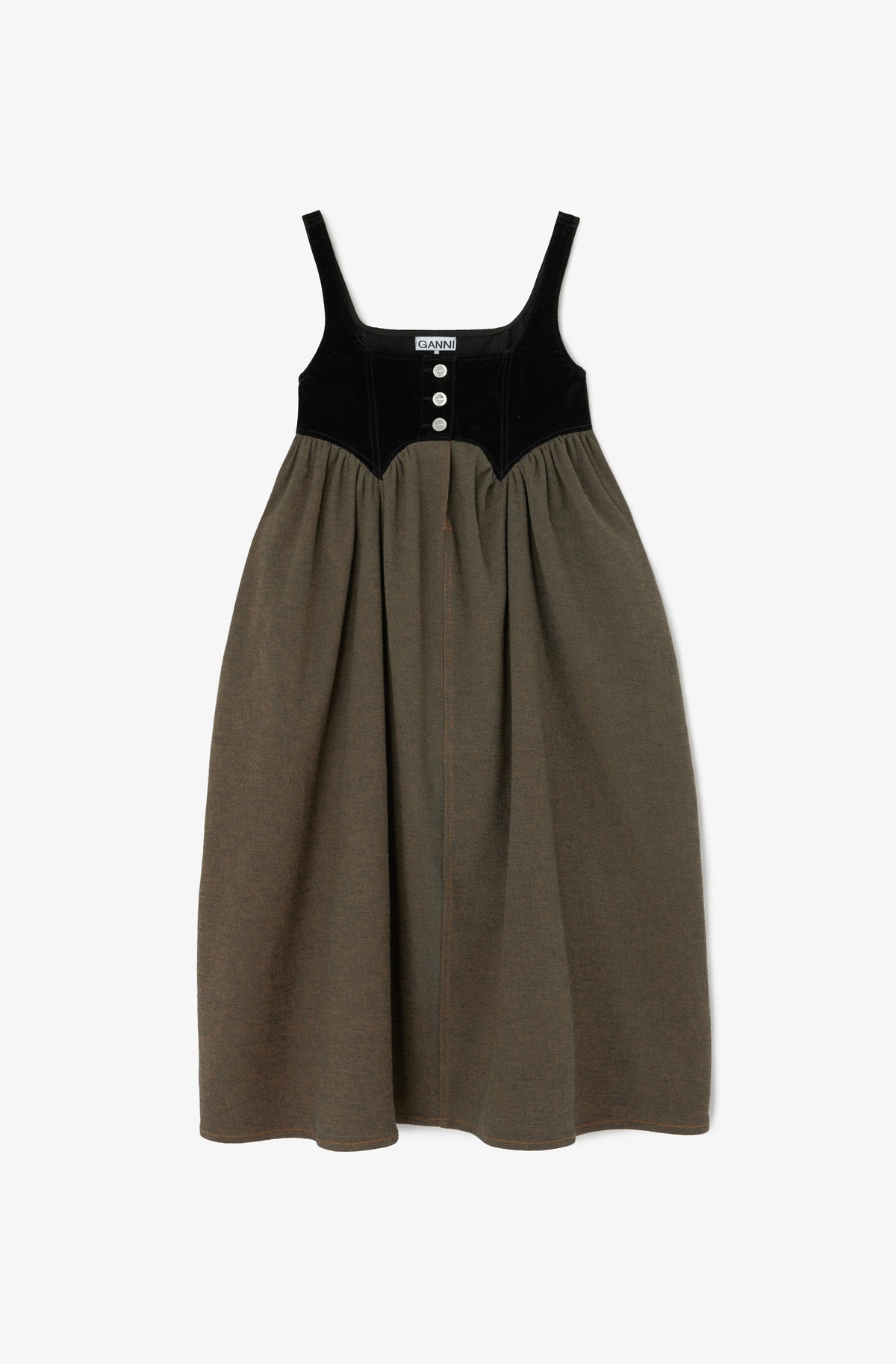 LEO BOUTIQUE Neppy Denim Spencer Midi Dress | Chicory Coffee GANNI