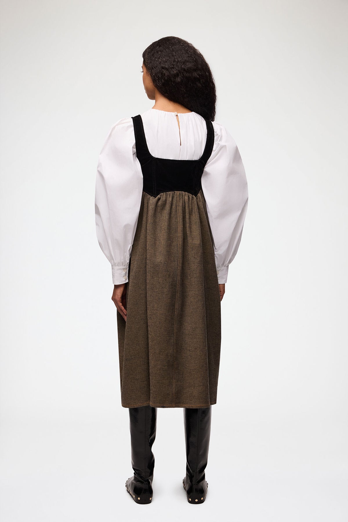 LEO BOUTIQUE Neppy Denim Spencer Midi Dress | Chicory Coffee GANNI