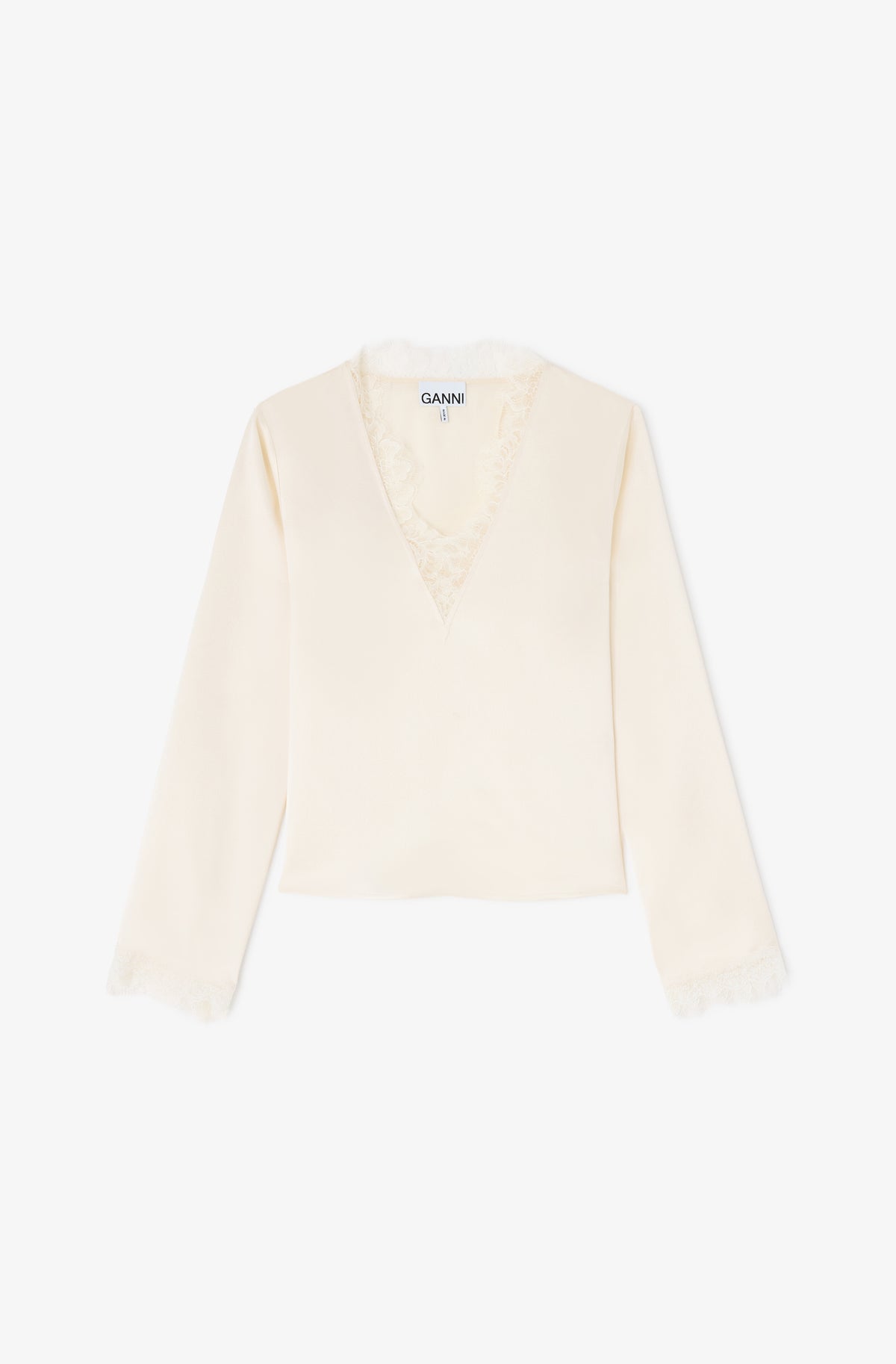 LEO BOUTIQUE Fluid Satin LS Blouse | Egret GANNI