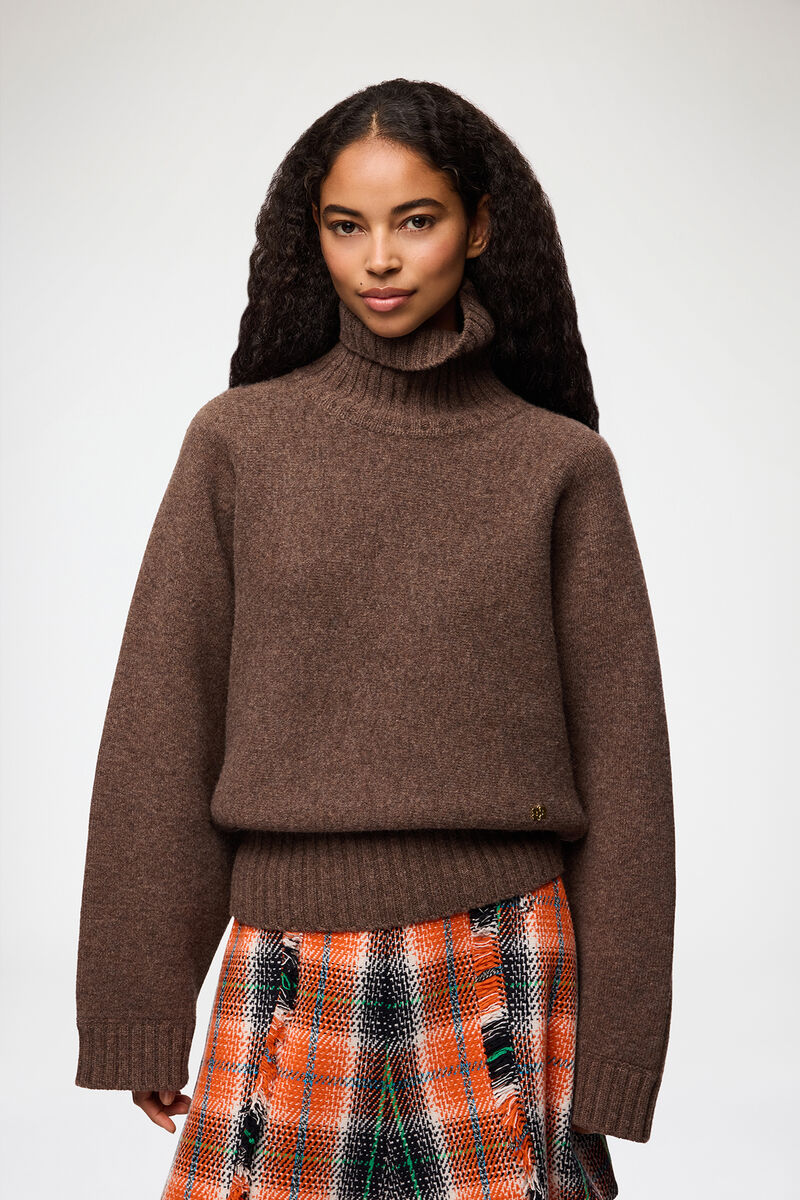 LEO BOUTIQUE Double Knit Batwing Turtleneck | Safari GANNI 