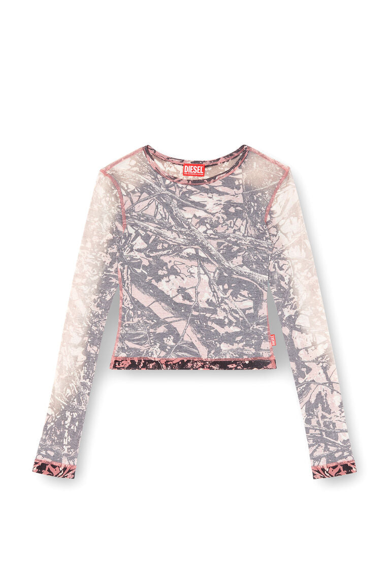 LEO BOUTIQUE T-BANESS-Q1 Camo Print L/S Top | Pink / Grey DIESEL