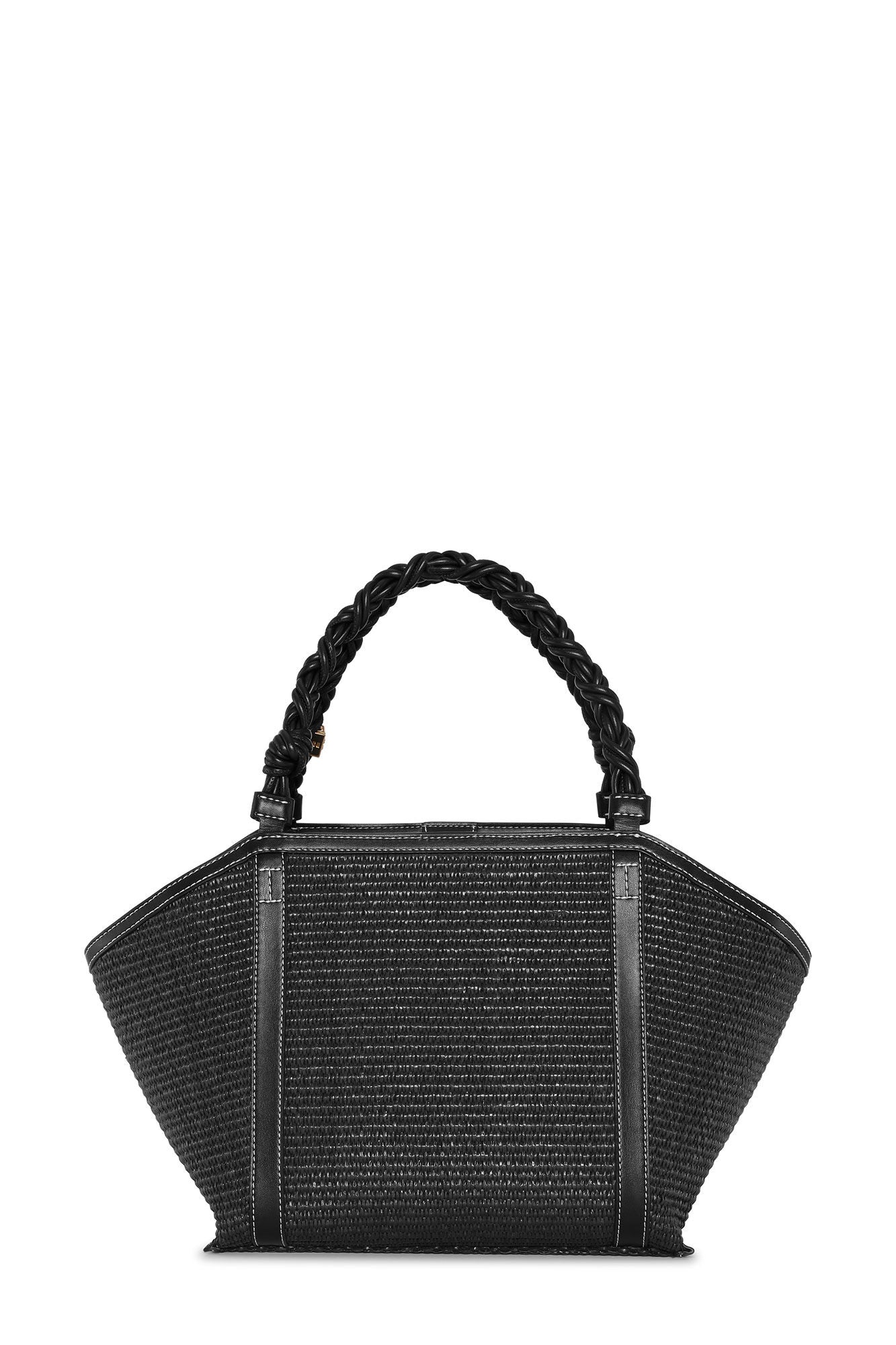 LEO BOUTIQUE Bou Medium Tote Raffia Black GANNI