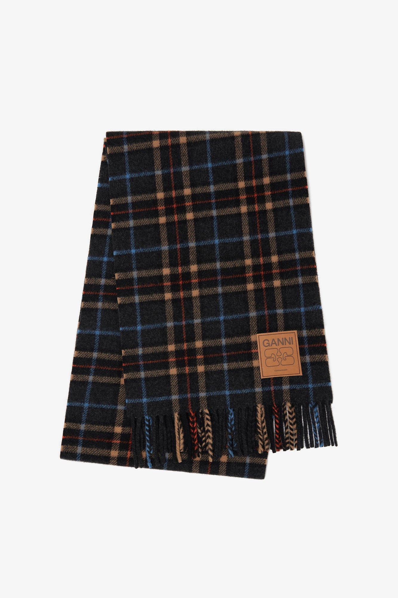 LEO BOUTIQUE Double Face Wool Scarf | Charcoal Grey GANNI