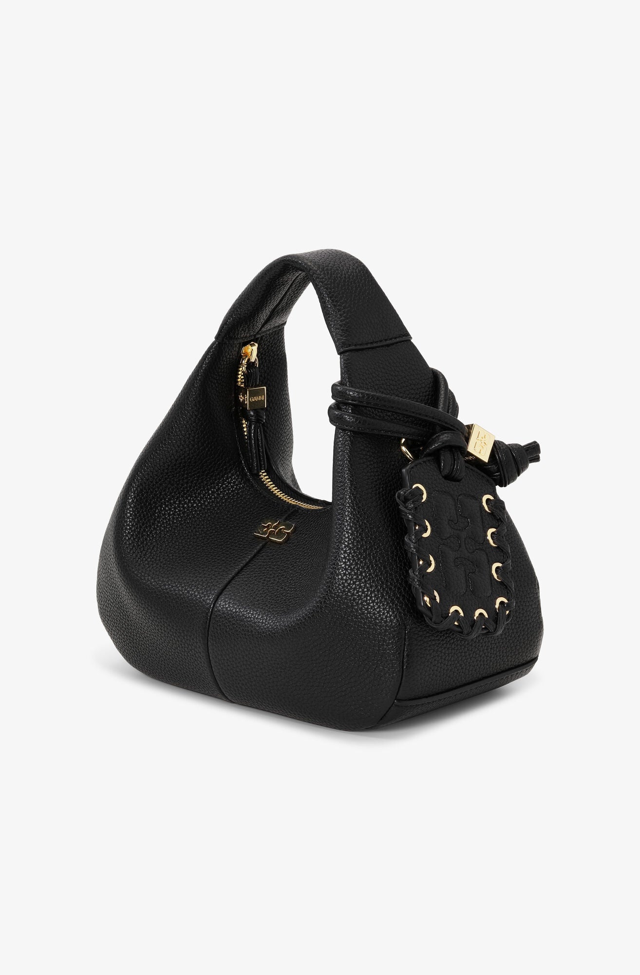 GANNI Hobo Mini Grained | Black LEO BOUTIQUE