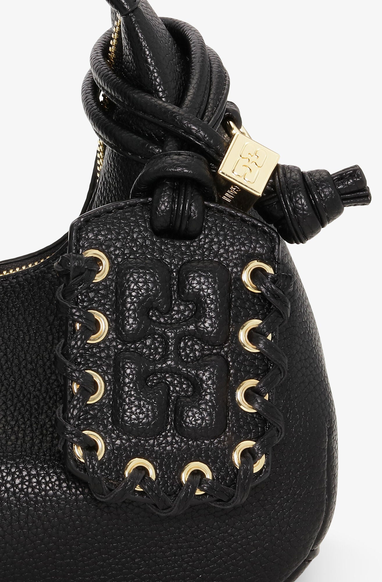 GANNI Hobo Mini Grained | Black LEO BOUTIQUE