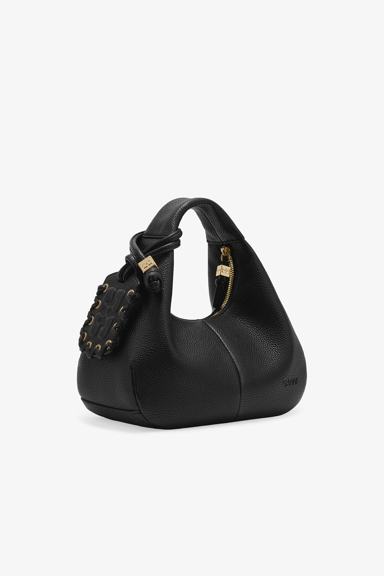 GANNI Hobo Mini Grained | Black LEO BOUTIQUE