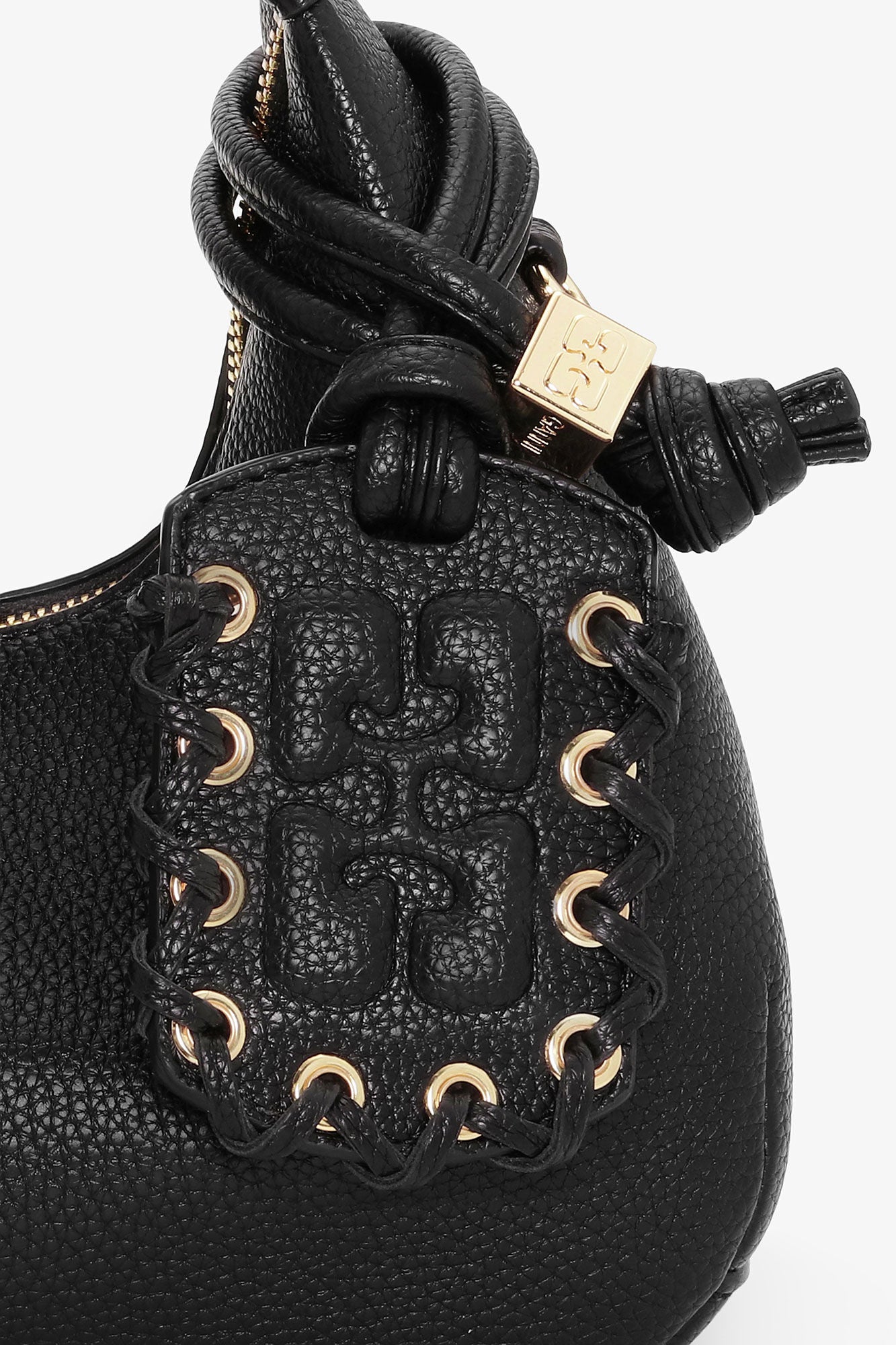 GANNI Hobo Mini Grained | Black LEO BOUTIQUE