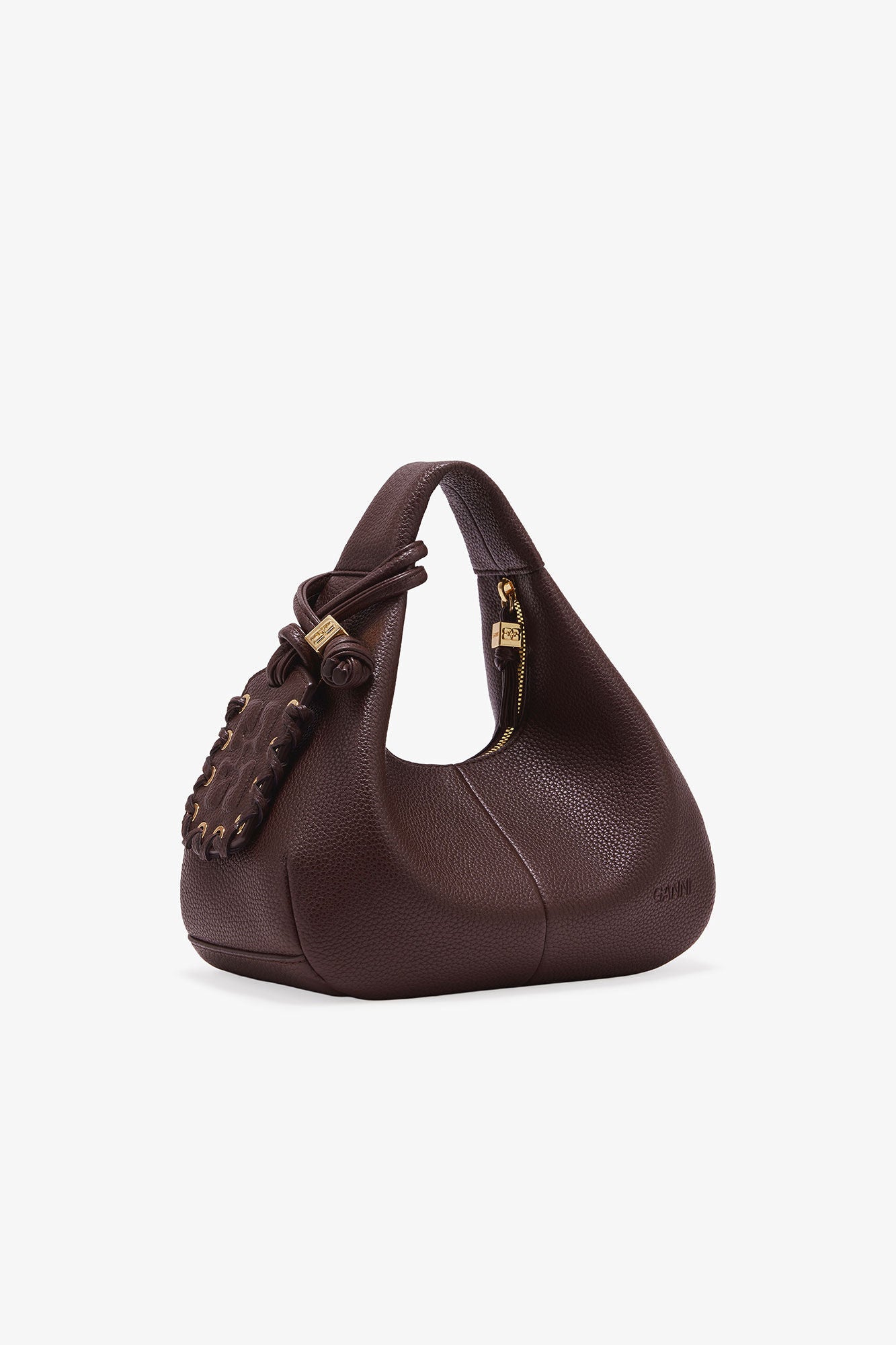 GANNI Hobo Mini Grained | Chicory Coffee LEO BOUTIQUE