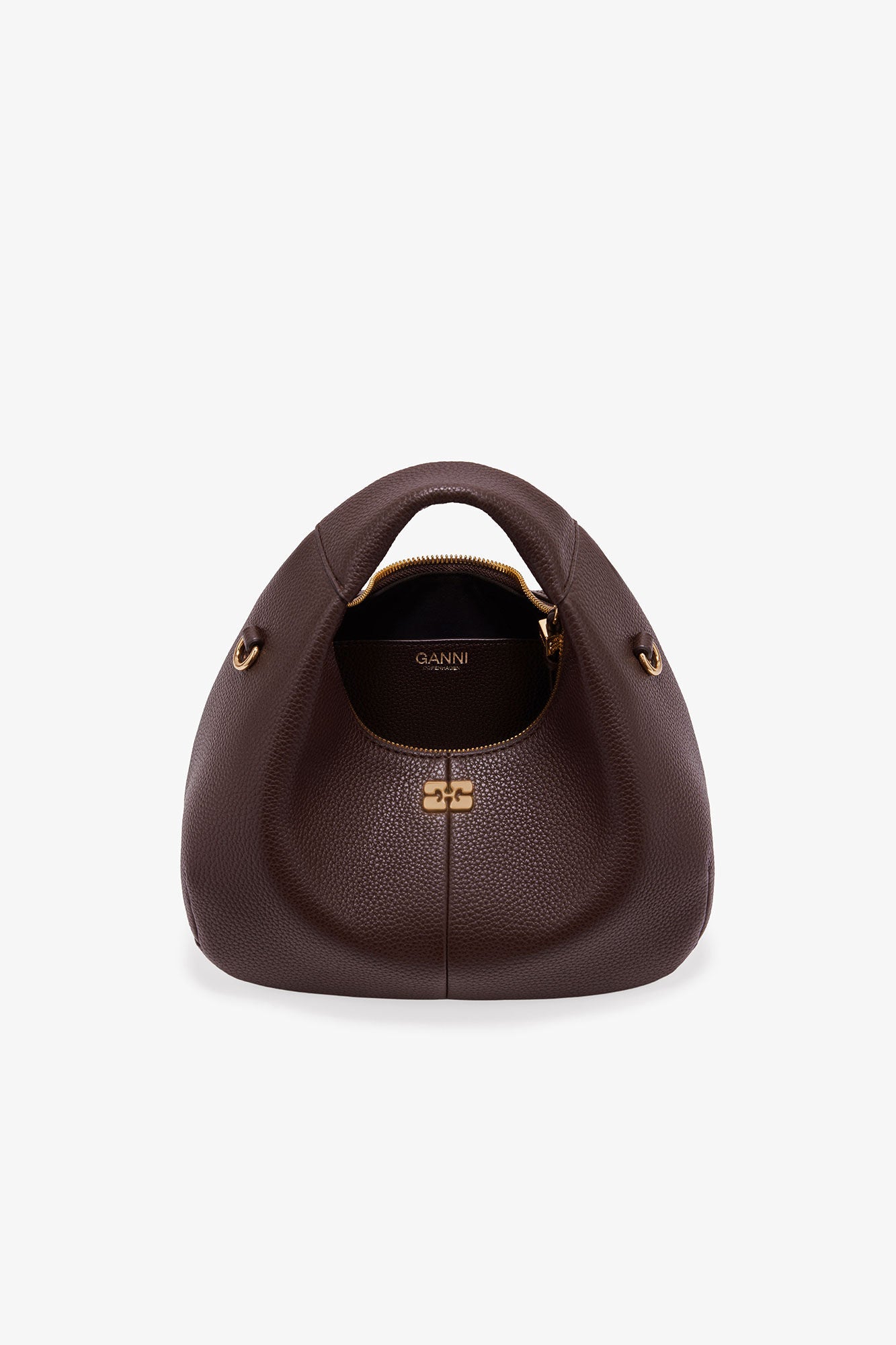 GANNI Hobo Mini Grained | Chicory Coffee LEO BOUTIQUE