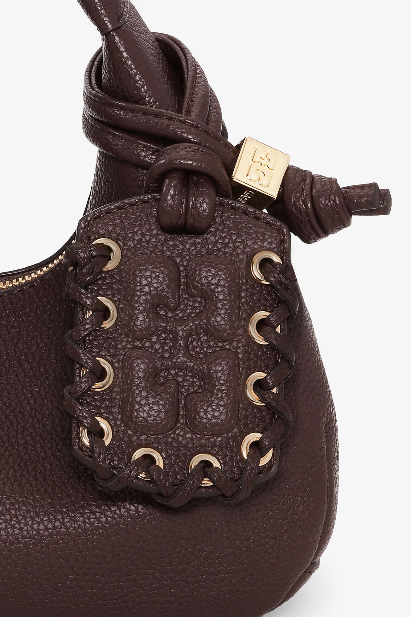 GANNI Hobo Mini Grained | Chicory Coffee LEO BOUTIQUE