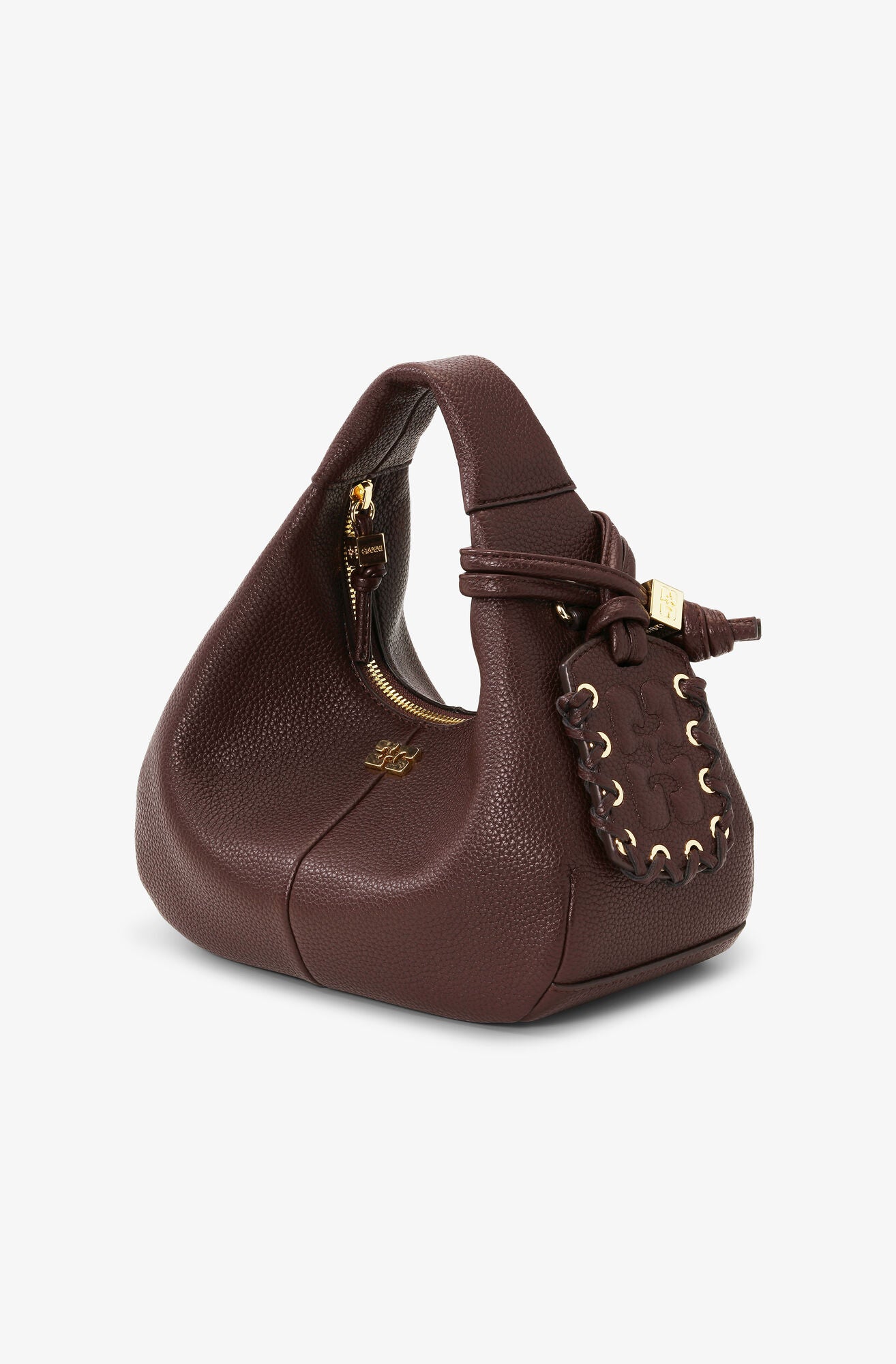 GANNI Hobo Mini Grained | Chicory Coffee LEO BOUTIQUE