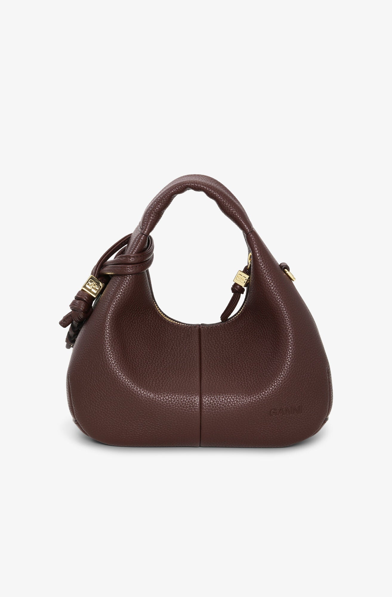 GANNI Hobo Mini Grained | Chicory Coffee LEO BOUTIQUE