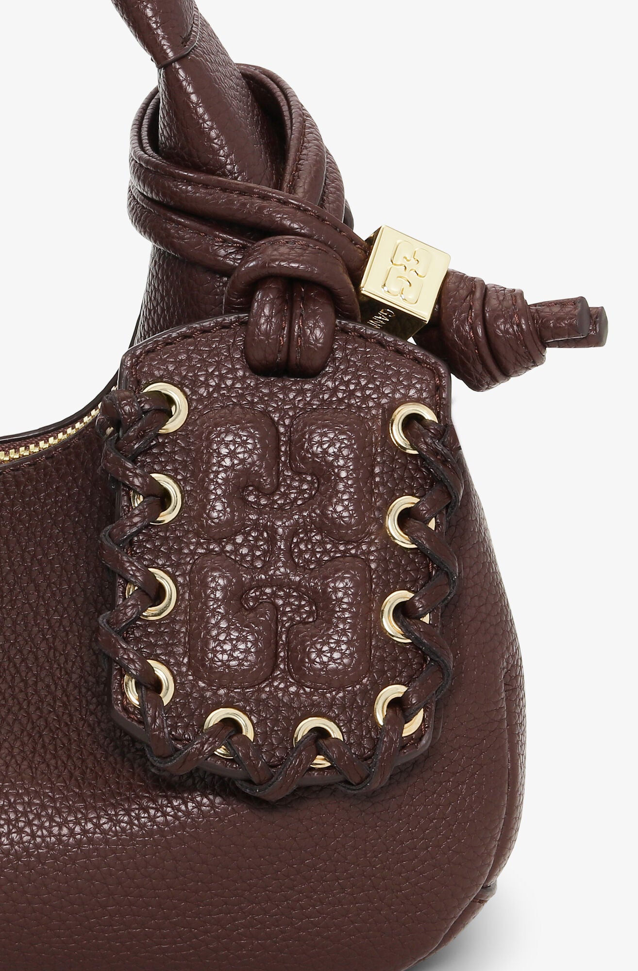 GANNI Hobo Mini Grained | Chicory Coffee LEO BOUTIQUE