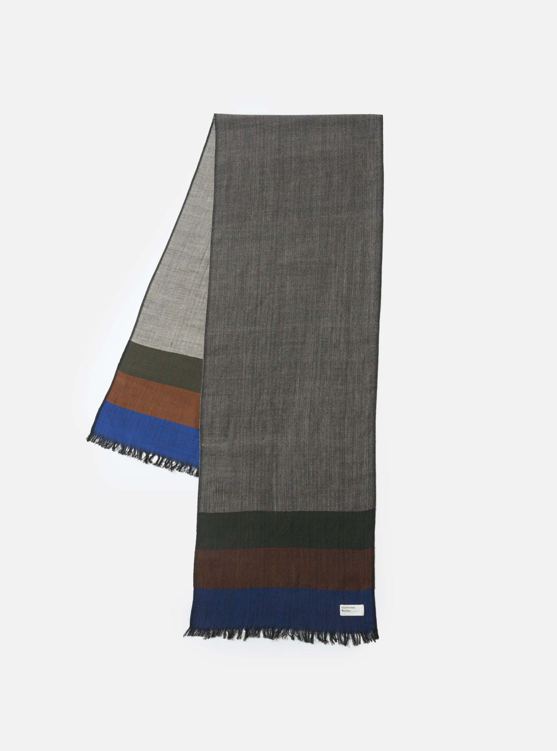 UNIVERSAL WORKS Himalayan Scarf | Reversible Wool | Grey LEO BOUTIQUE