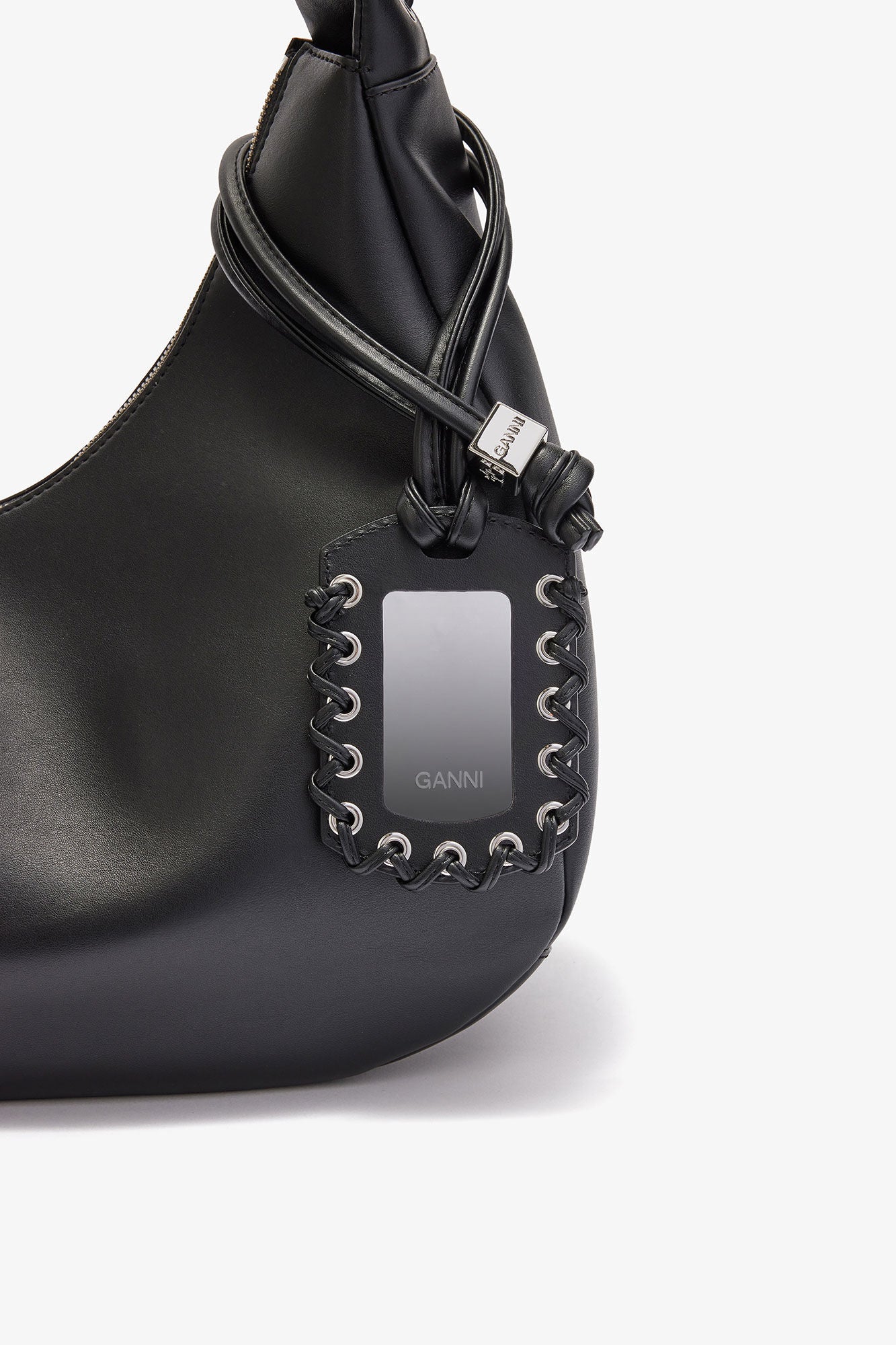 GANNI Hobo Medium Laces | Black LEO BOUTIQUE