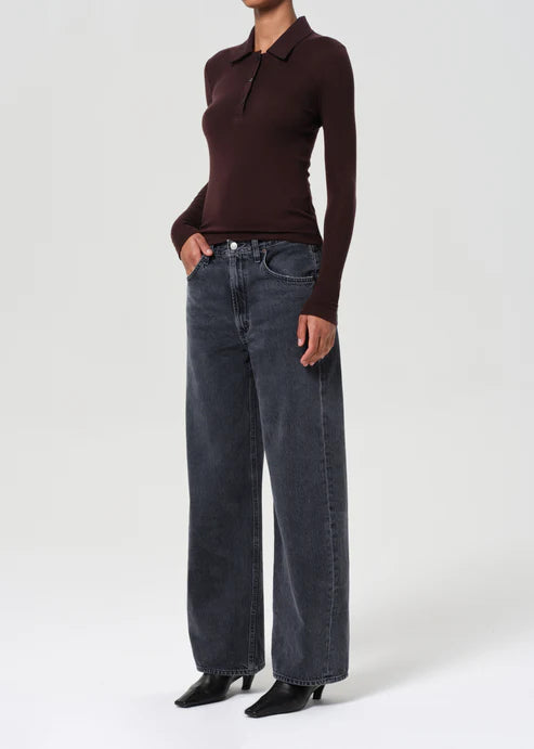 LEO BOUTIQUE Amos LS Polo | In Root AGOLDE