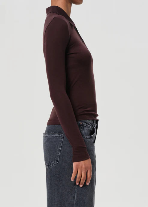 LEO BOUTIQUE Amos LS Polo | In Root AGOLDE