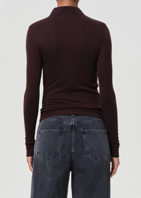 LEO BOUTIQUE Amos LS Polo | In Root AGOLDE