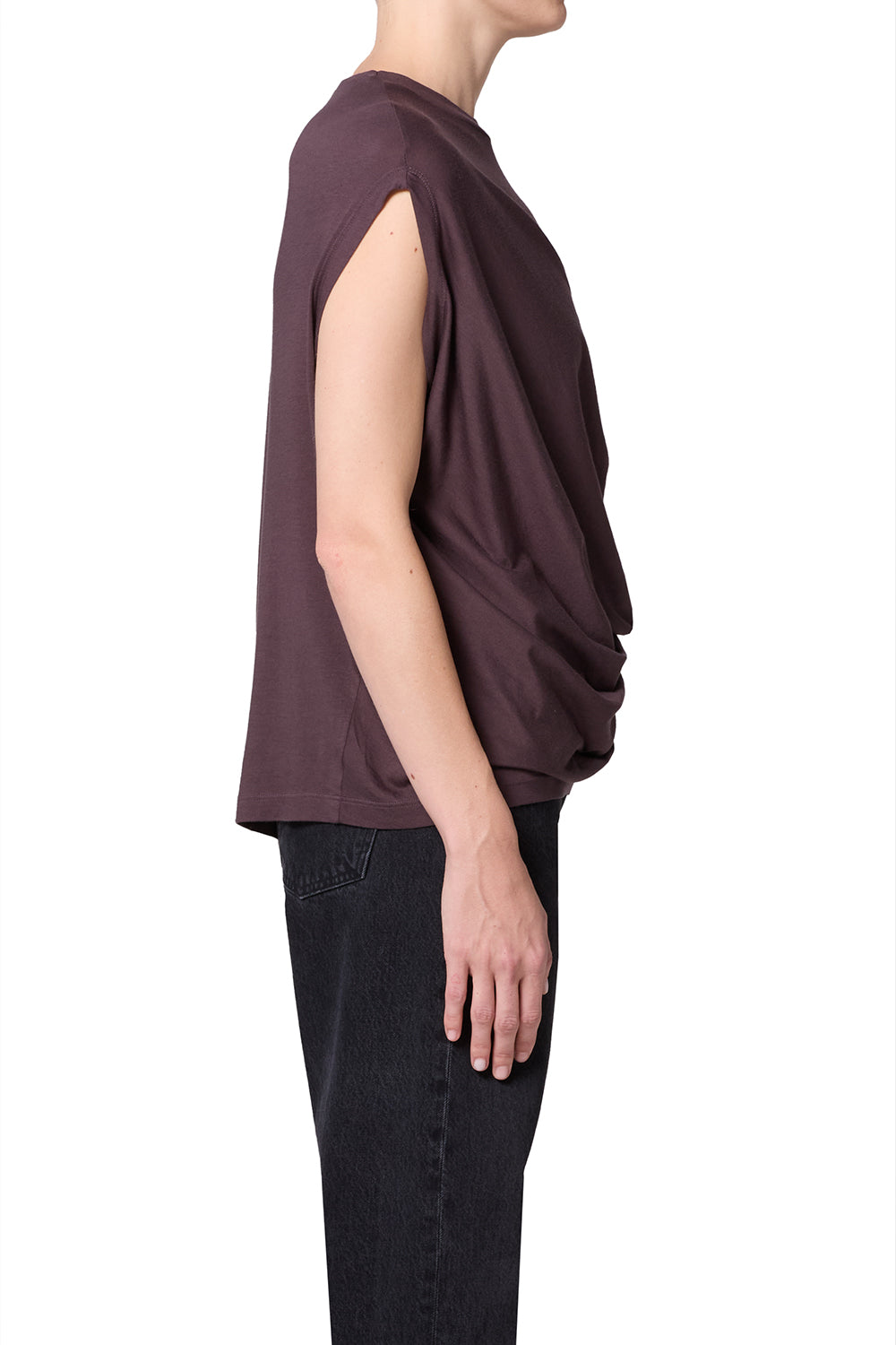 LEO BOUTIQUE Milena Twist Tee | Raisin AGOLDE