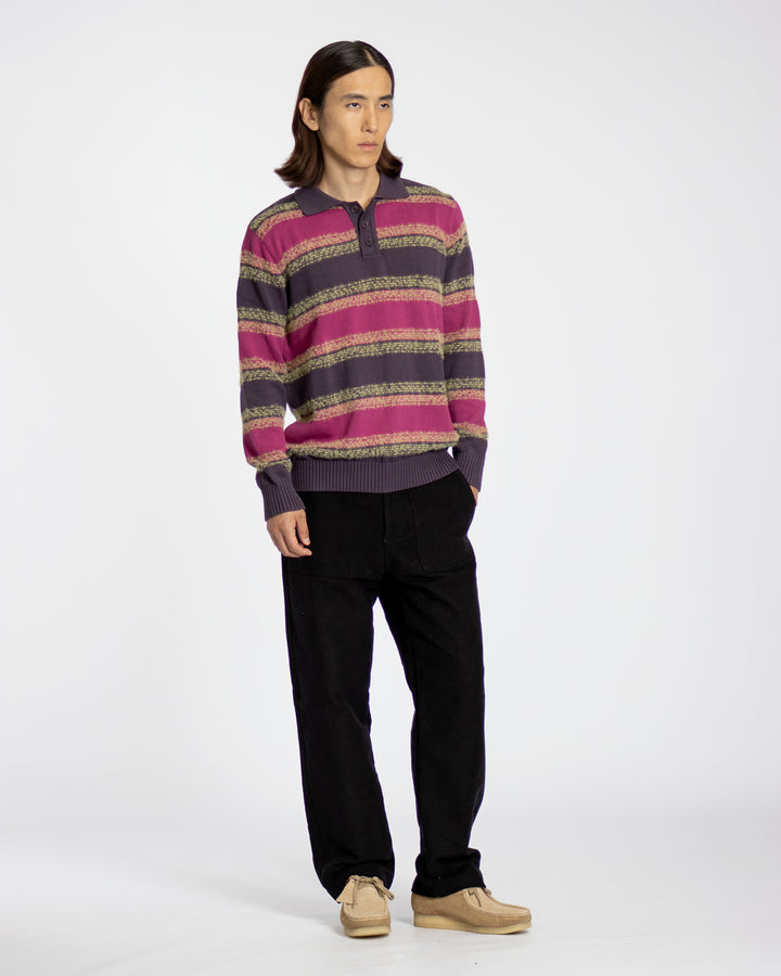 Leo Boutique | Kier Polo Knit | Gellano stripe pur plume\multi |  Far Afield