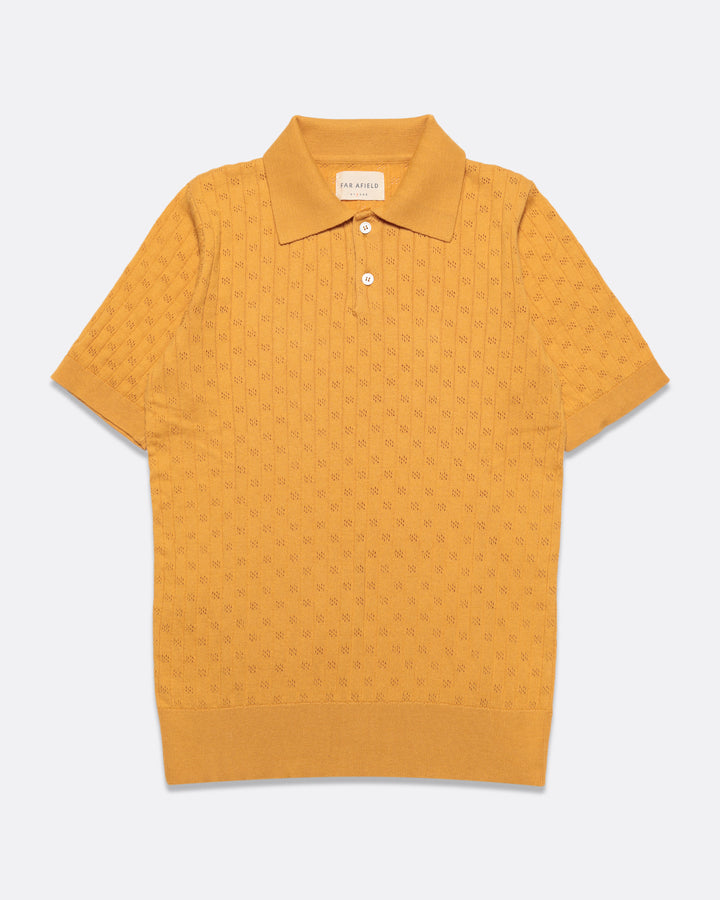 FAR AFIELD Jacobs S/S Polo Lace | Honey Gold