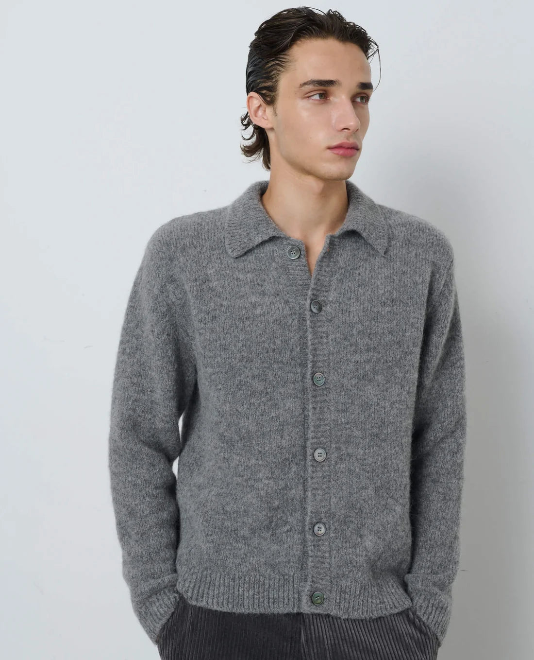 SUNFLOWER Alpaca Cardigan | Grey Melange LEO BOUTIQUE