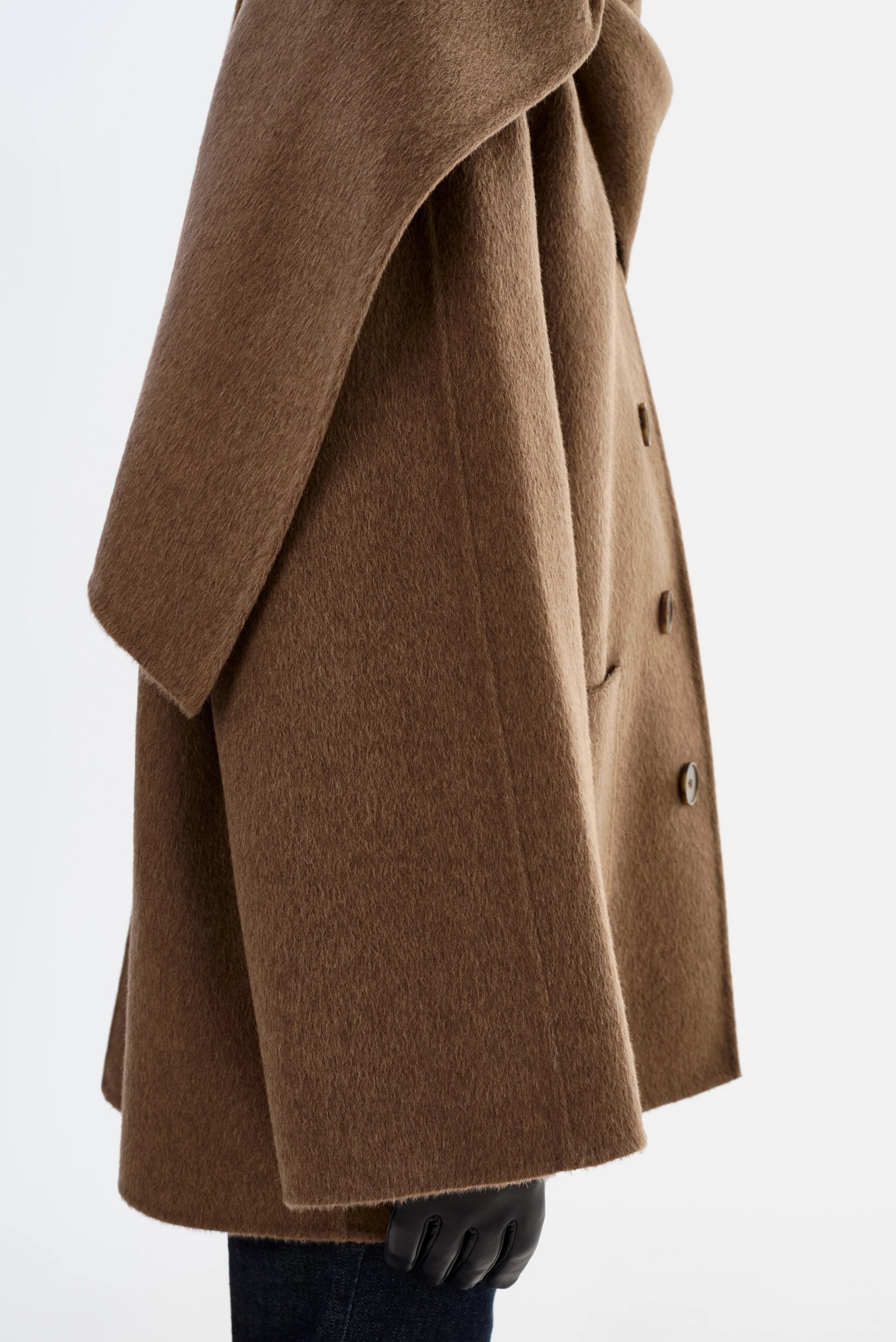 LEO BOUTIQUE Anca Scarf Coat | Heather Brown LAMARQUE