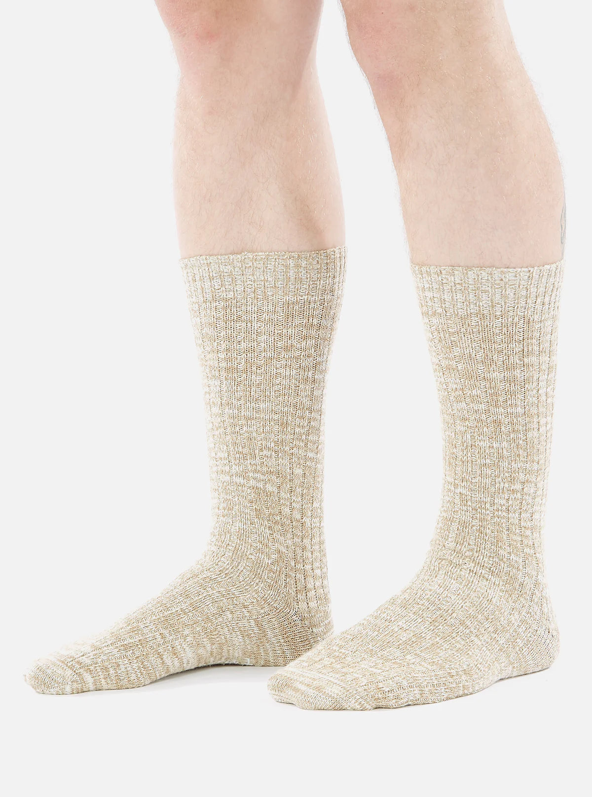 UNIVERSAL WORKS Slub Sock | Dk Sand LEO BOUTIQUE