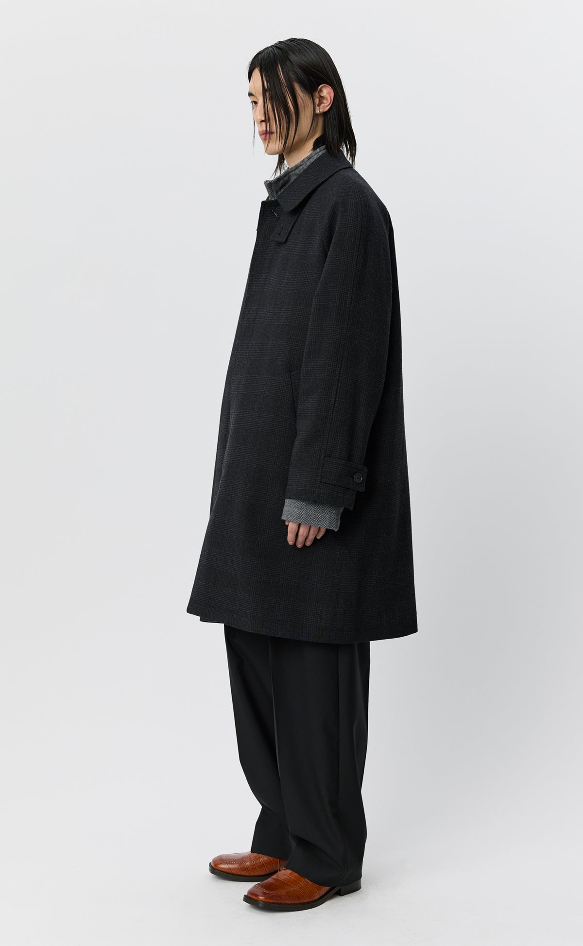 MFPEN Accession Coat | Anthracite Glen Check LEO BOUTIQUE