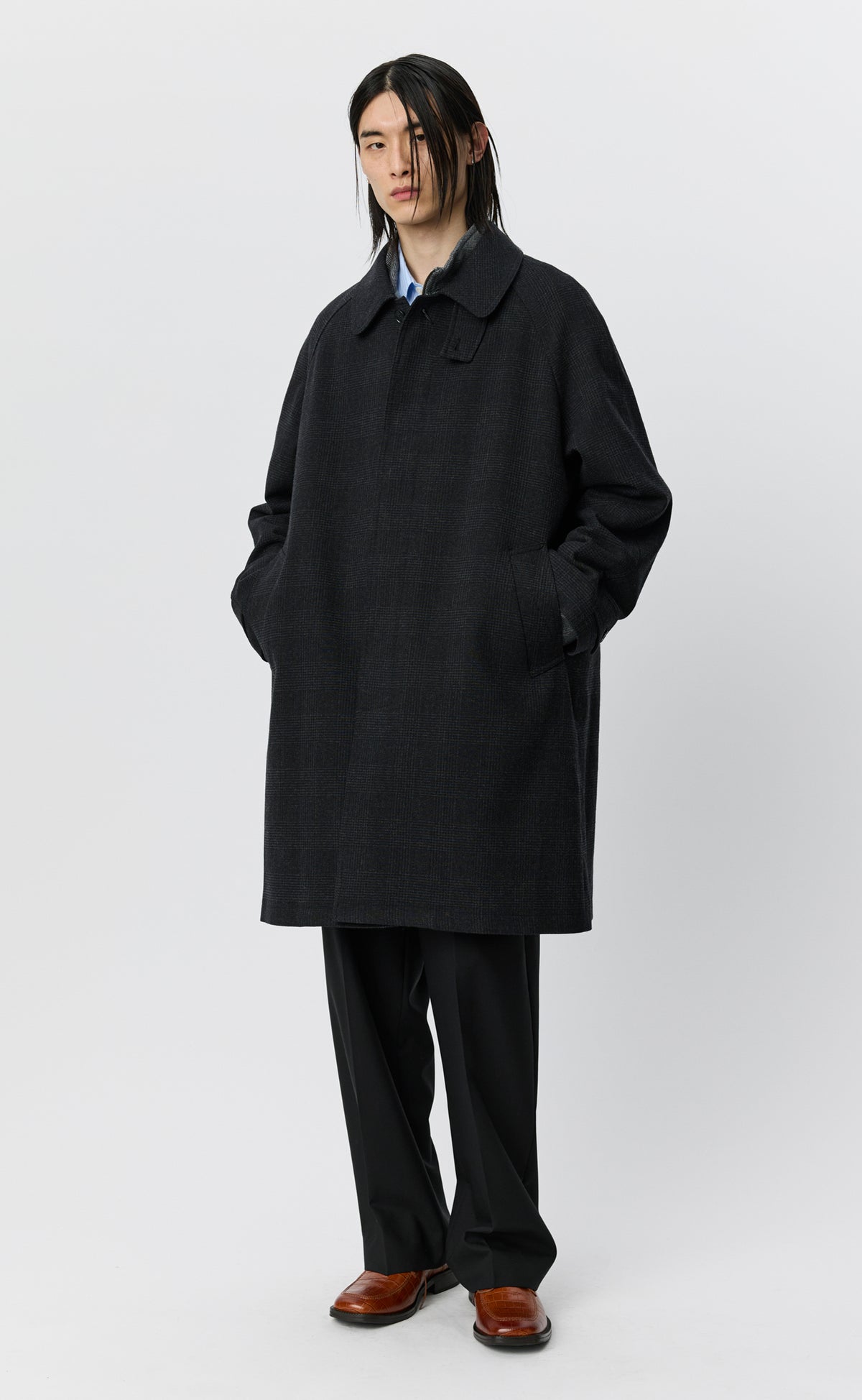 MFPEN Accession Coat | Anthracite Glen Check LEO BOUTIQUE