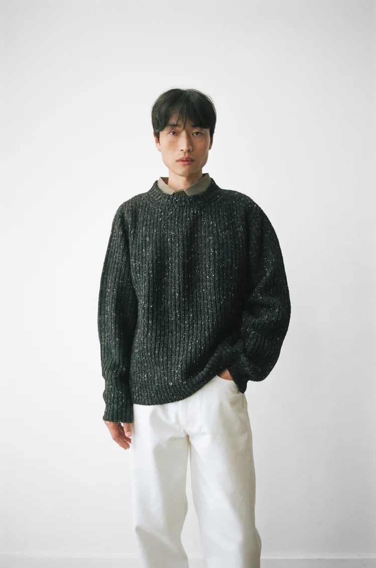 SATURDAY PROJECT Alpaca Fisherman Knit | Black Melange LEO BOUTIQUE