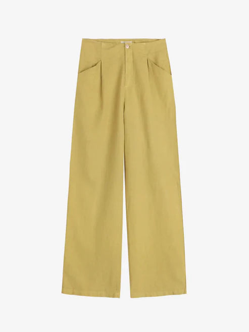 BOBO CHOSES Linen Blend Pleated Trousers | Mustard LEO BOUTIQUE