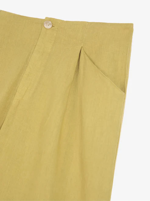 BOBO CHOSES Linen Blend Pleated Trousers | Mustard LEO BOUTIQUE