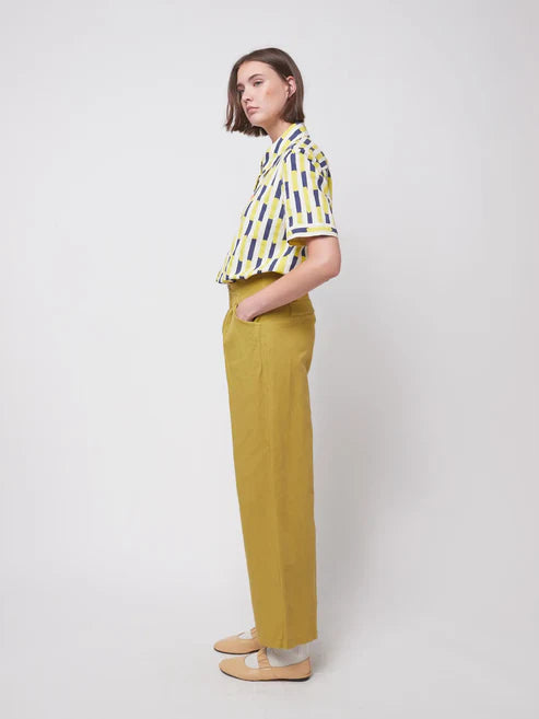 BOBO CHOSES Linen Blend Pleated Trousers | Mustard LEO BOUTIQUE