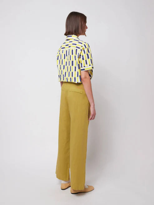 BOBO CHOSES Linen Blend Pleated Trousers | Mustard LEO BOUTIQUE