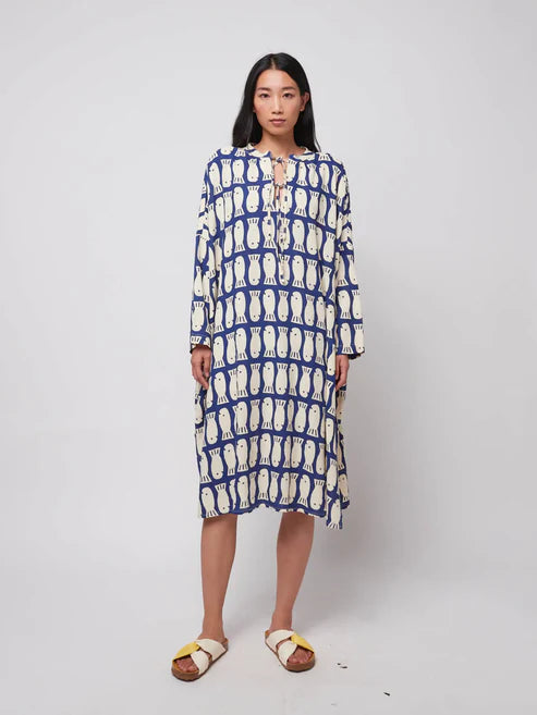 BOBO CHOSES Lucky Fish Print Viscose Tunic Dress | Blue LEO BOUTIQUE