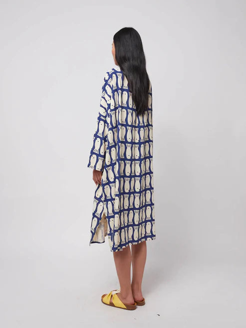 BOBO CHOSES Lucky Fish Print Viscose Tunic Dress | Blue LEO BOUTIQUE