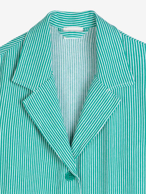 BOBO CHOSES Striped Twill Blazer | Green Stripe LEO BOUTIQUE