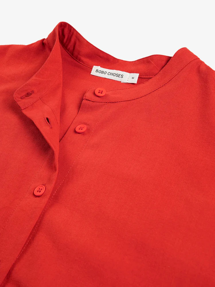 LEO BOUTIQUE Contrast Trim Puff Sleeve Shirt | Red BOBO CHOSES 