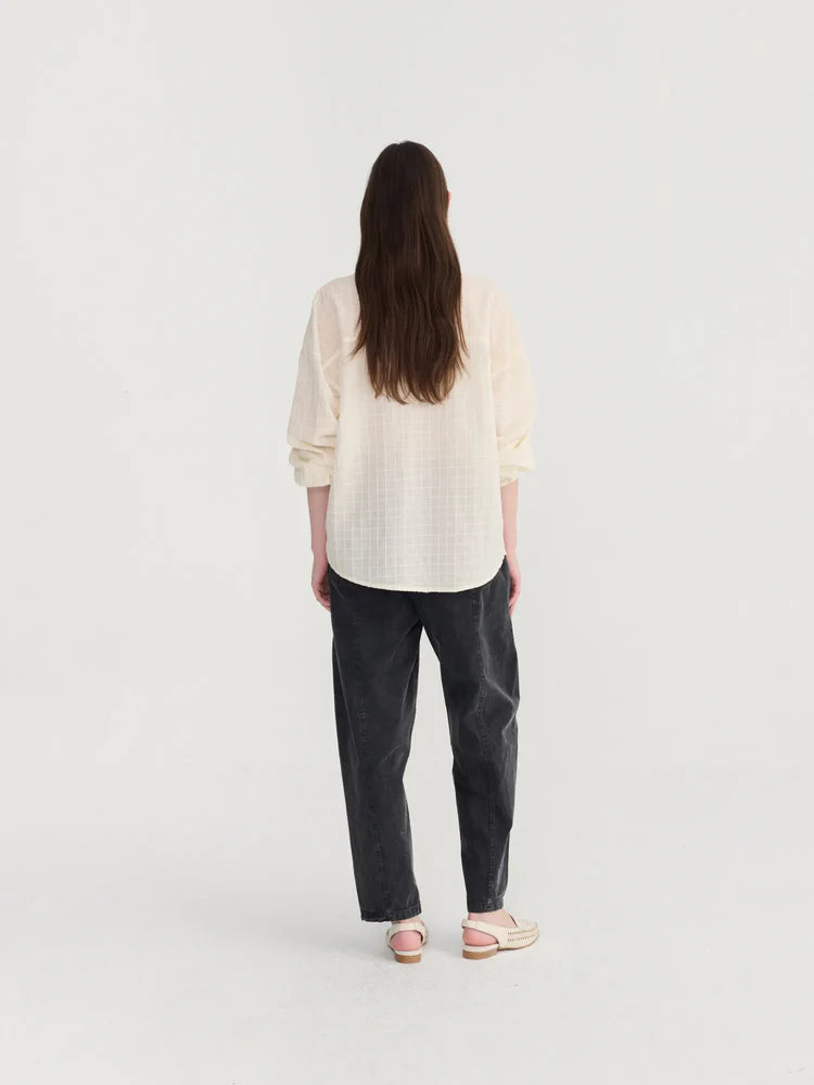 LEO BOUTIQUE Organic Cotton Square Collar Blouse | Ecru BOBO CHOSES 