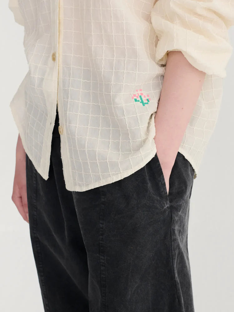 LEO BOUTIQUE Organic Cotton Square Collar Blouse | Ecru BOBO CHOSES 