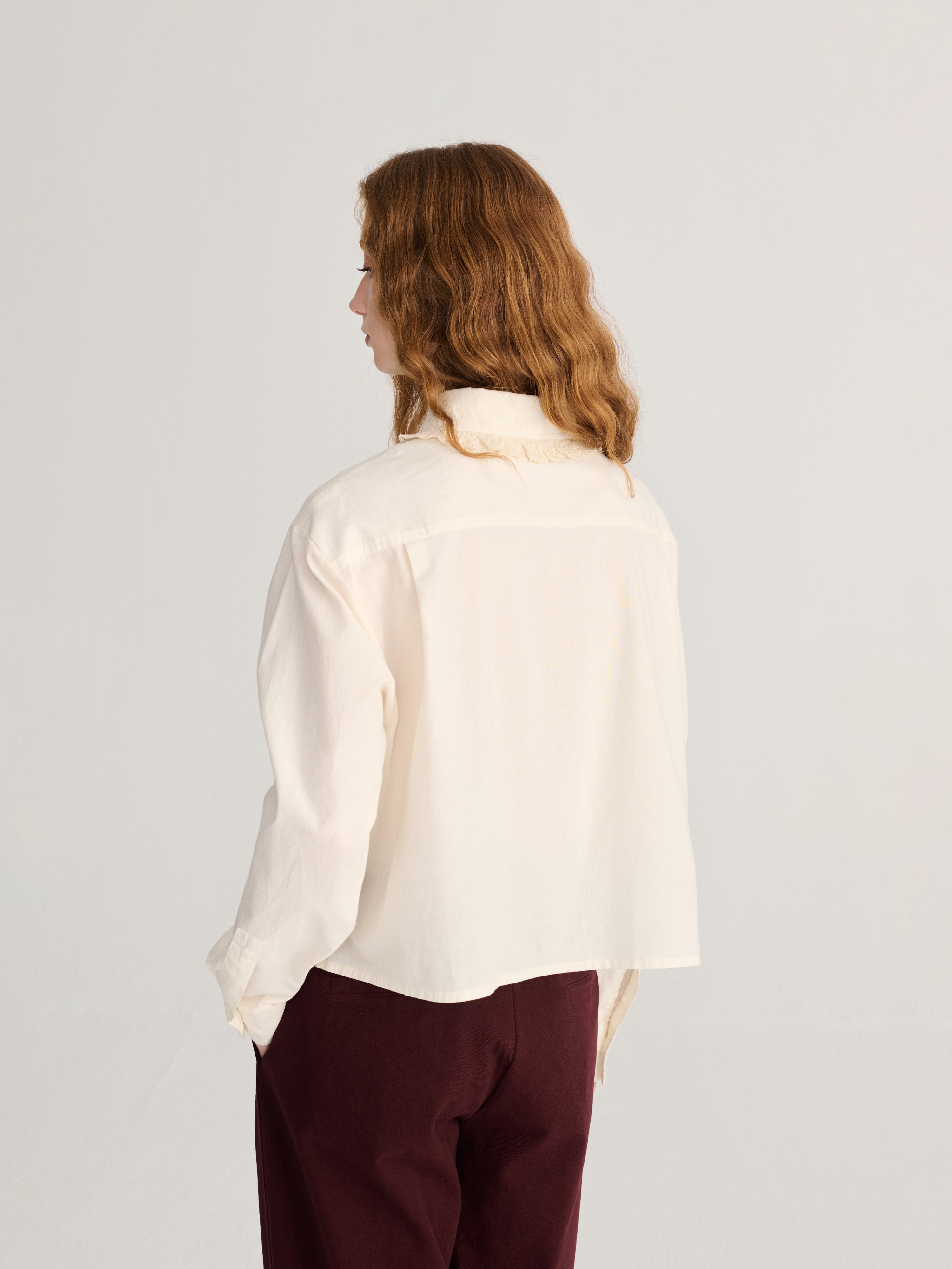 LEO BOUTIQUE Lace Ending Poplin Shirt | Off White BOBO CHOSES