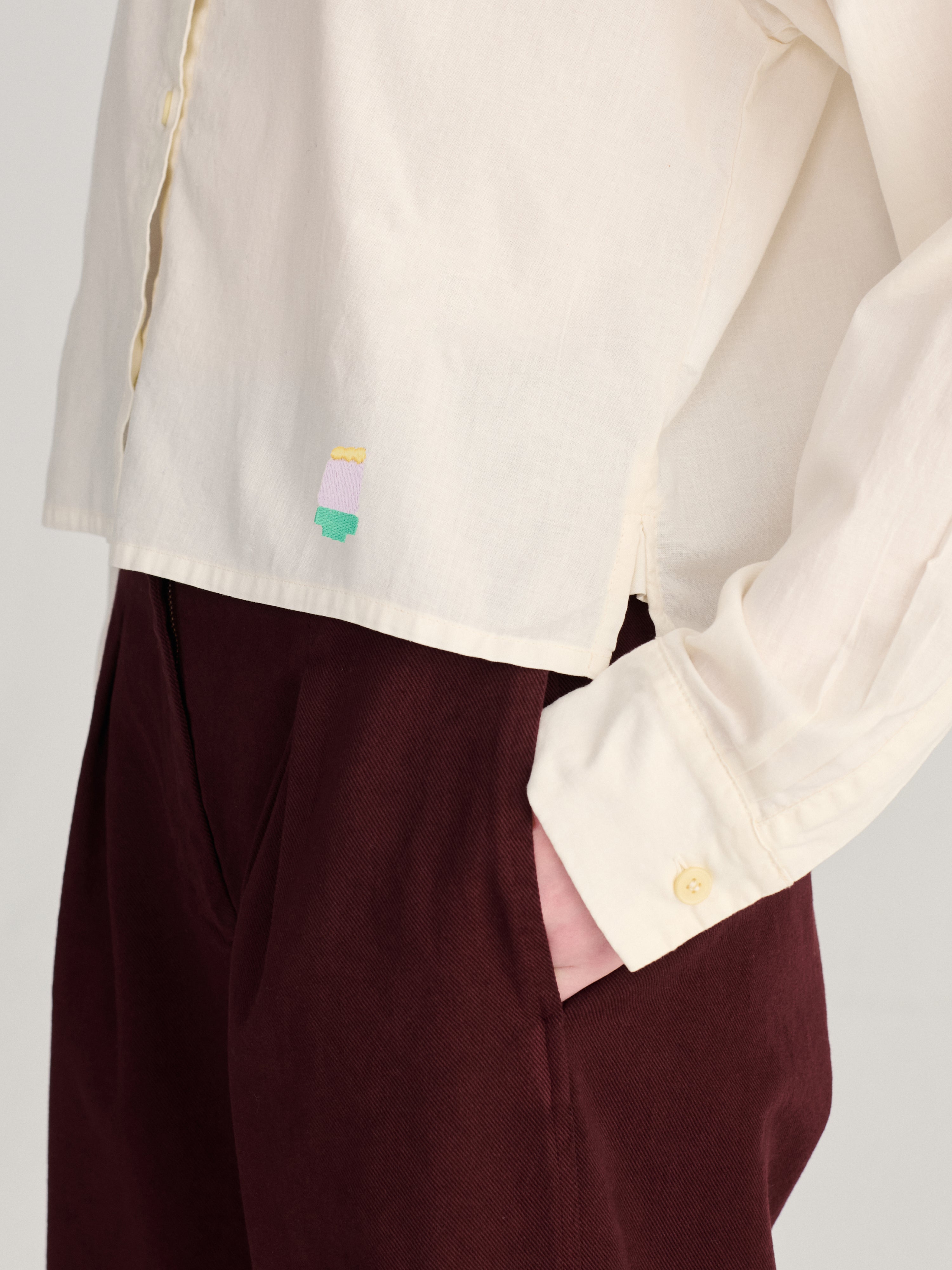 LEO BOUTIQUE Lace Ending Poplin Shirt | Off White BOBO CHOSES