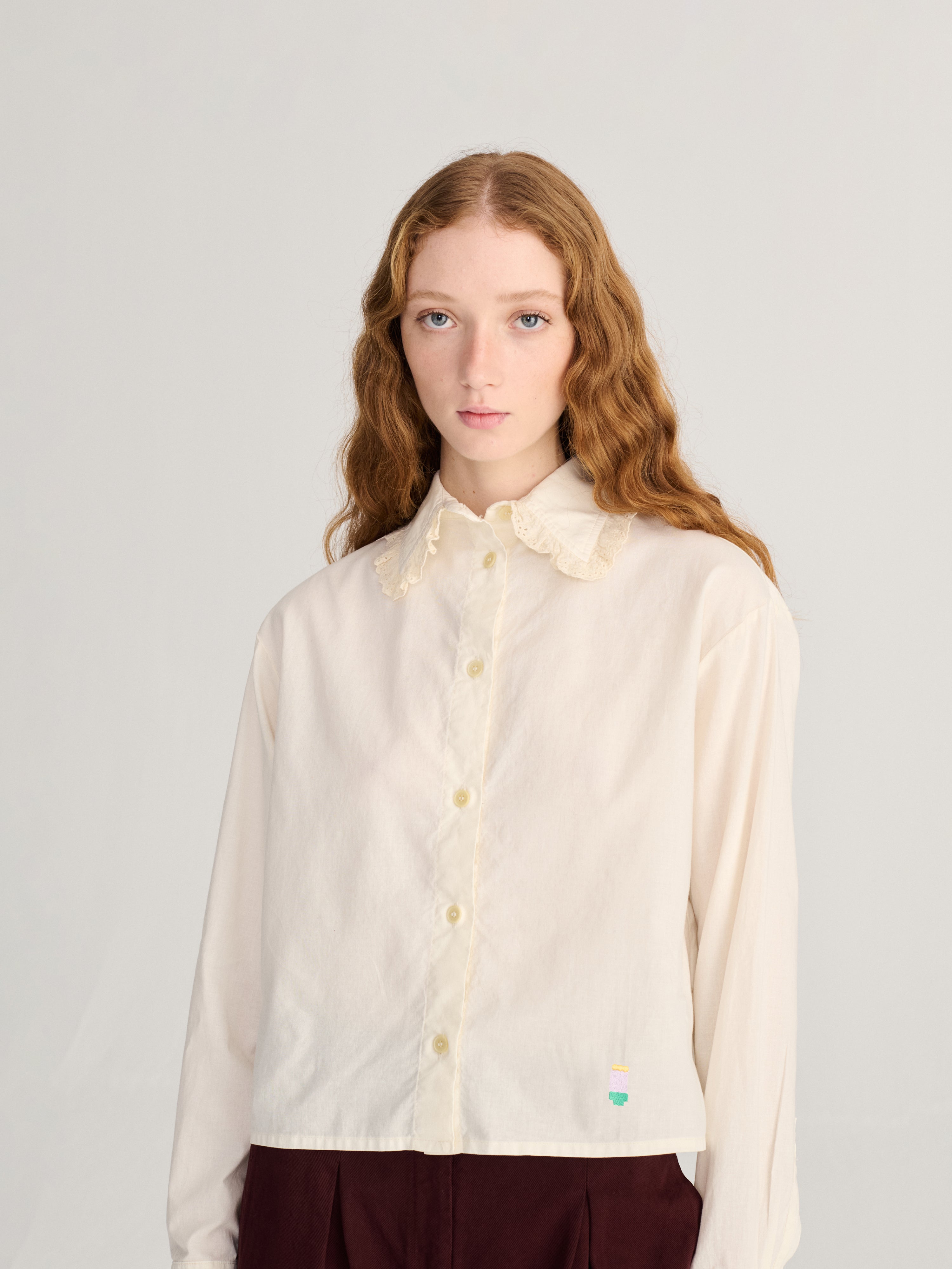 LEO BOUTIQUE Lace Ending Poplin Shirt | Off White BOBO CHOSES