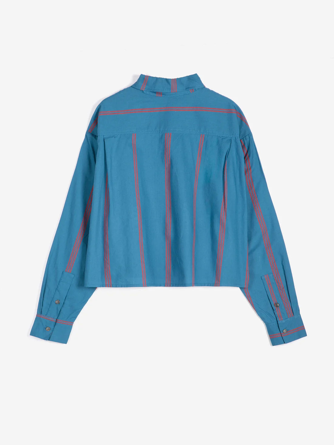 Triple Striped All Over Poplin Shirt | Prussian Blue