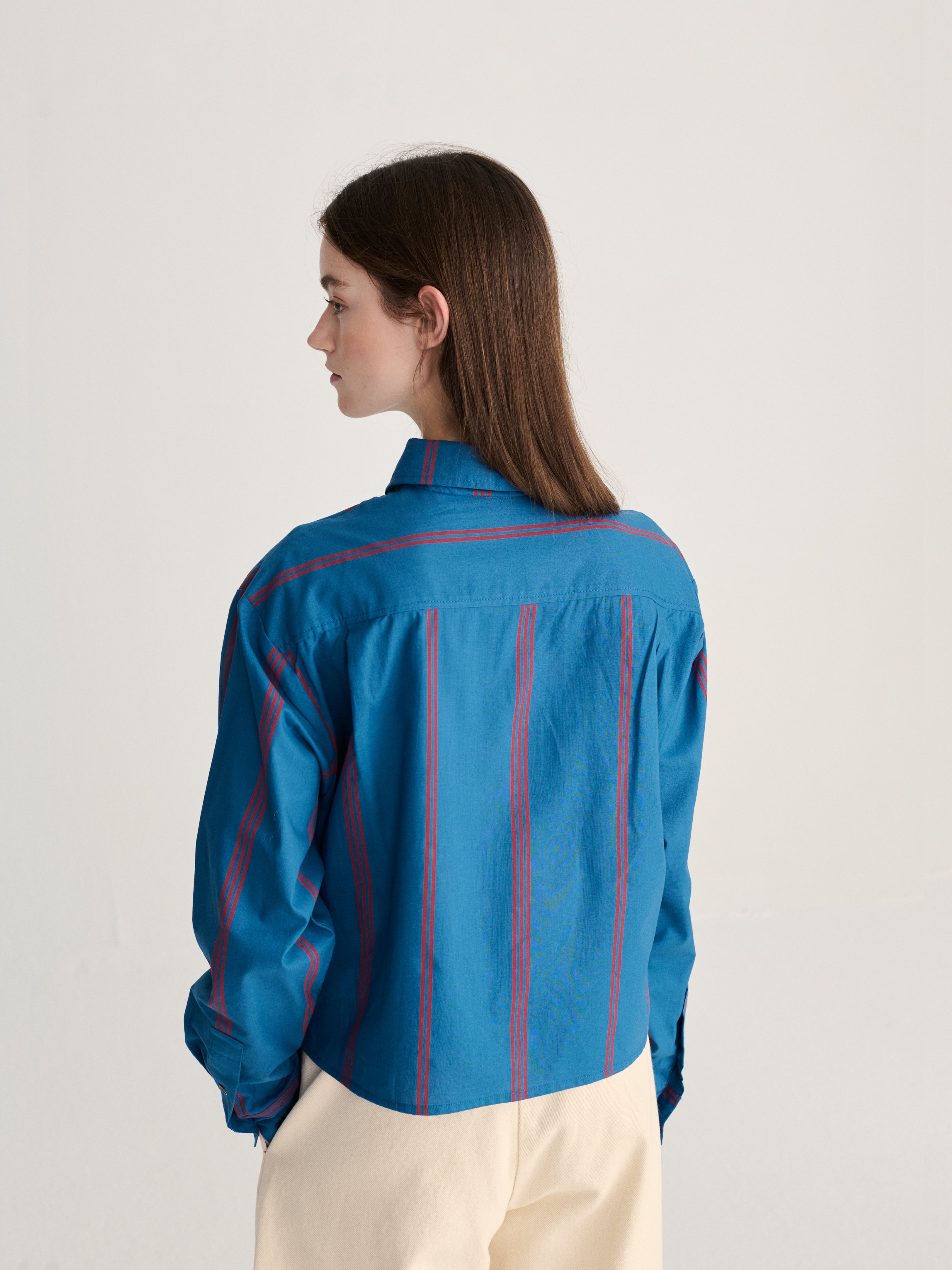 LEO BOUTIQUE Triple Striped All Over Poplin Shirt | Prussian Blue BOBO CHOSES