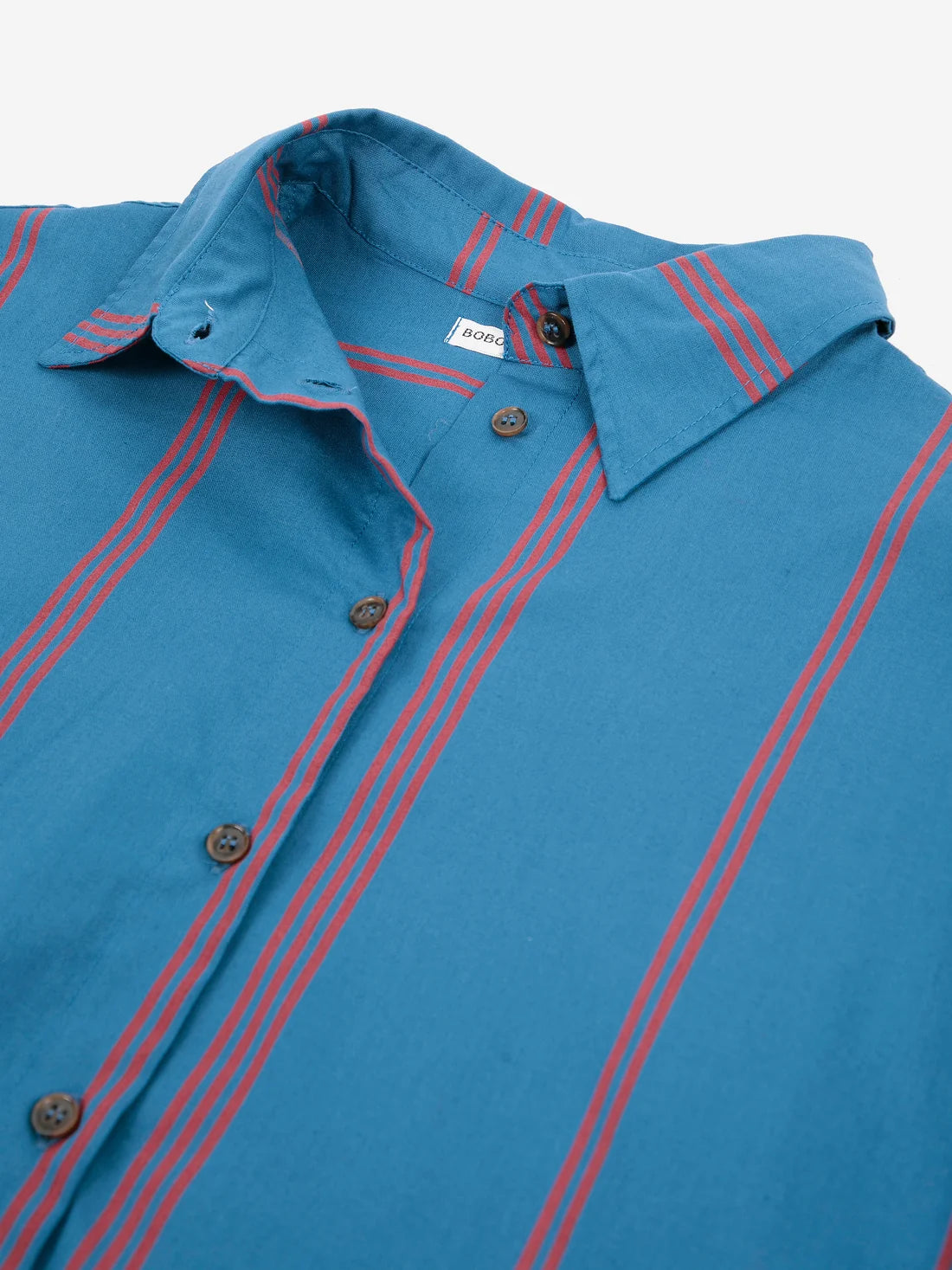 Triple Striped All Over Poplin Shirt | Prussian Blue