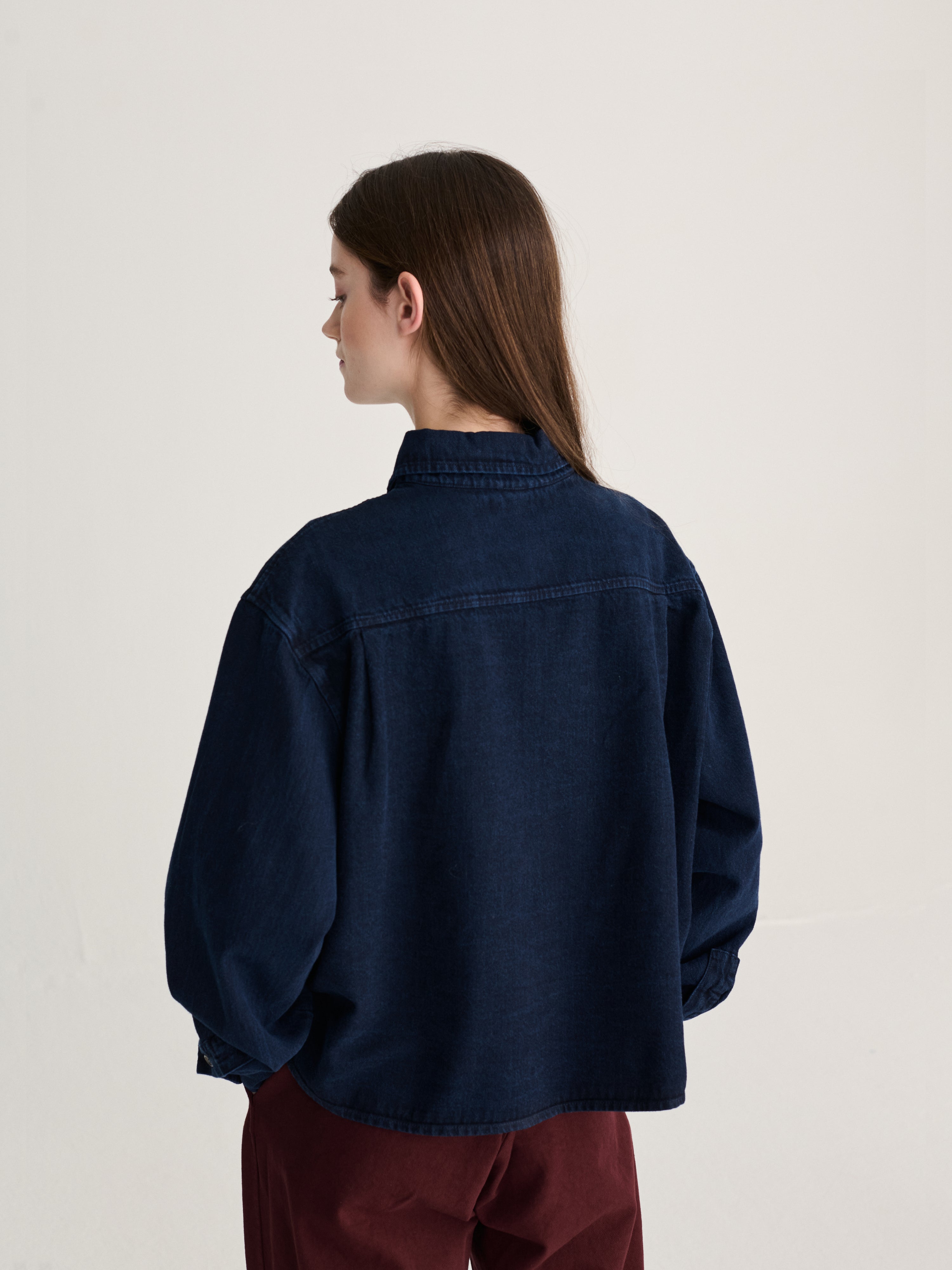 LEO BOUTIQUE Big Corduroy Pockets Denim Shirt | Midnight Blue BOBO CHOSES