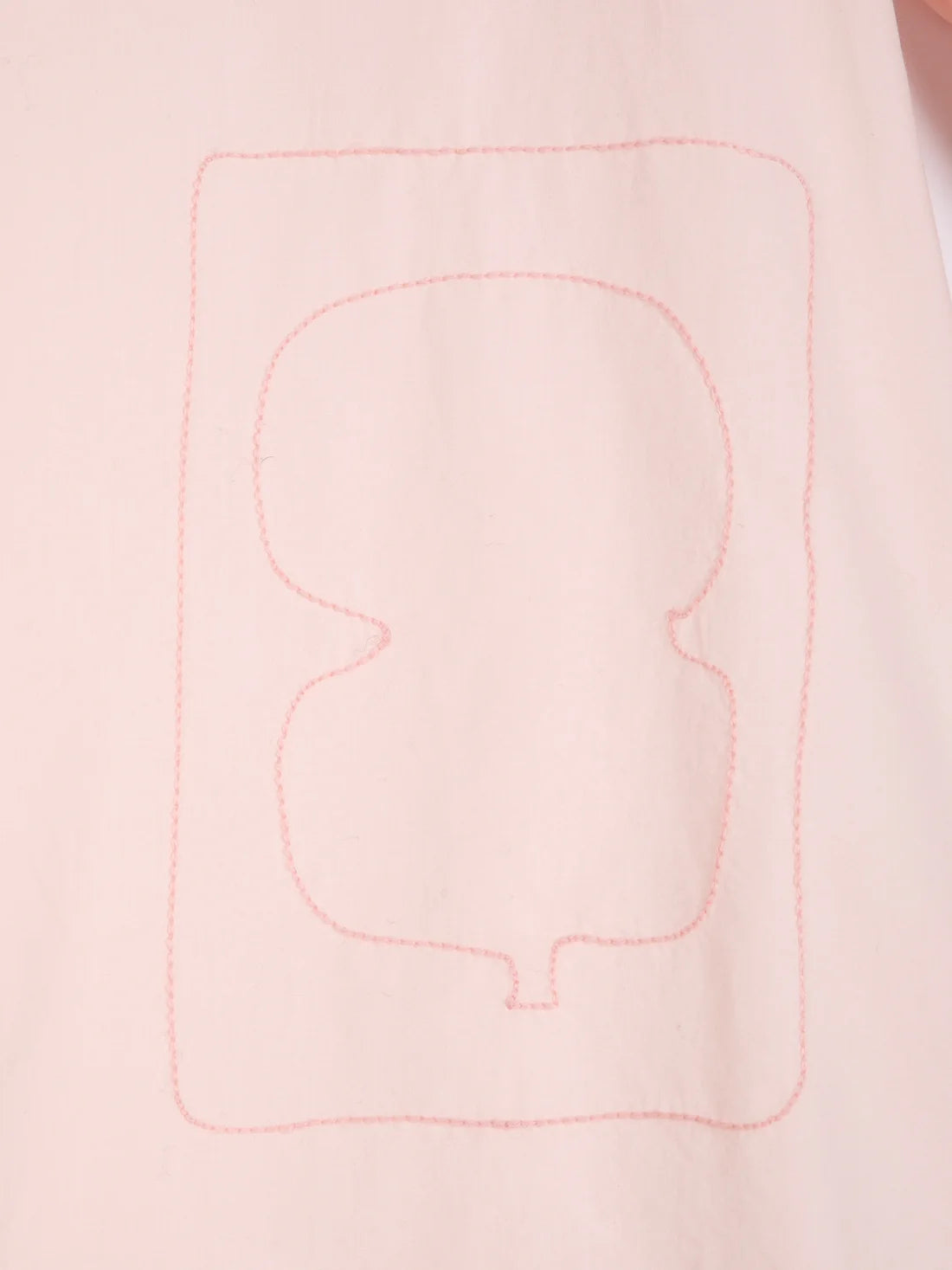Plant Seal Embroidery Poplin Shirt | Light Pink