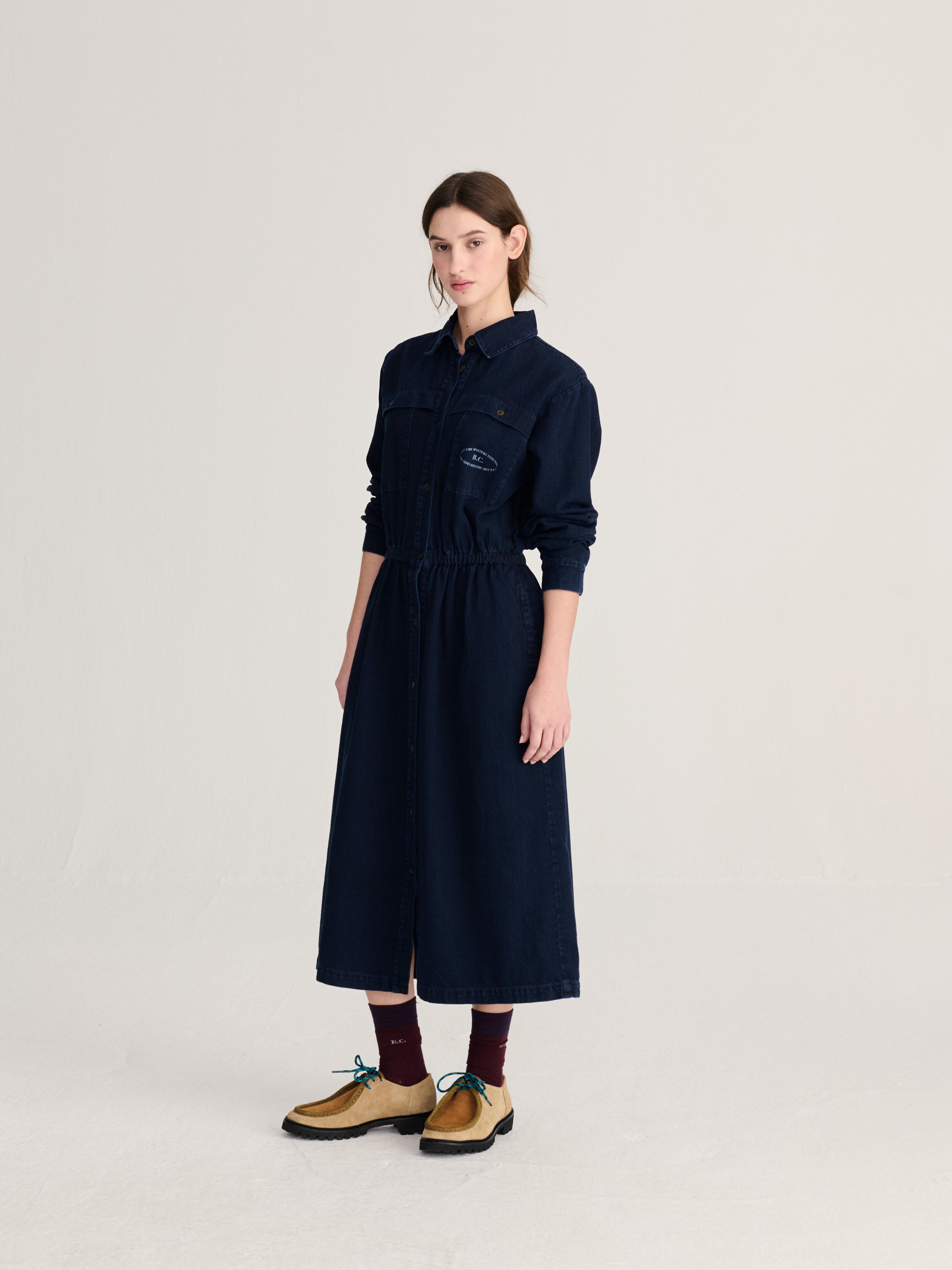 LEO BOUTIQUE Washed Light Denim Dress | Navy Blue BOBO CHOSES